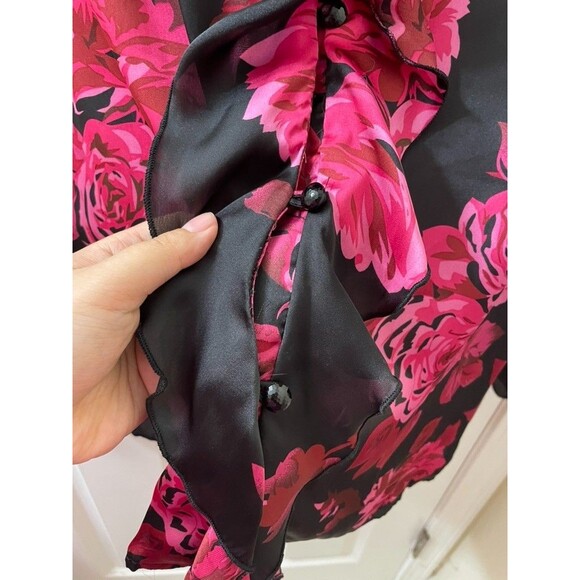 FASHION & BUG Women's Blouse Red ROSE - Picture 4 of 7